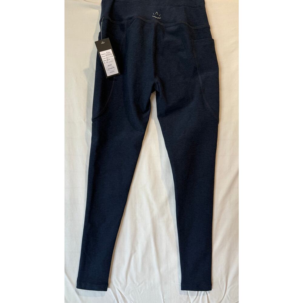 New! Beyond Yoga Spacedye Go Pocket Midi Legging Nocturnal Navy Small drawstring - Picture 3 of 8